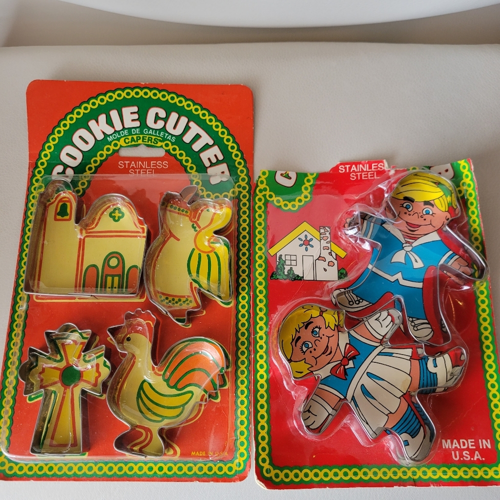 Vintage Stainless Steel Cookie Cutters in Original Package ~ Retro!